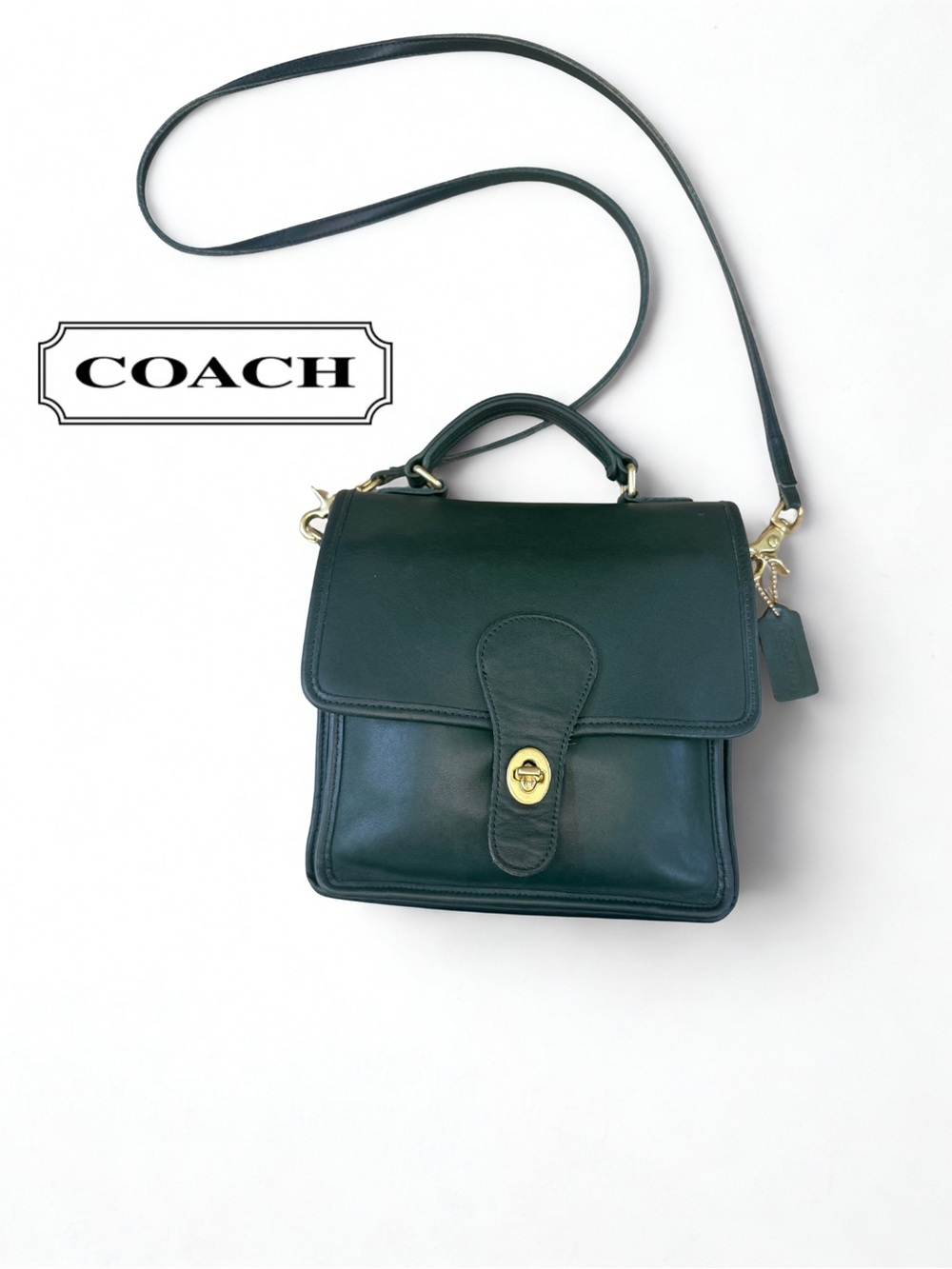 Pristine Vintage COACH Station Bag #5130 • Rare Vibrant Bottle Green